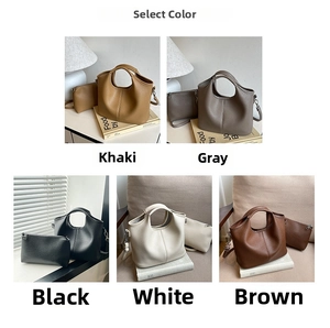 Five-piece set of leather handbags in various colors with matching inner pouches