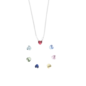 Bracciale in argento sterling 925 con pietre di zircone colorate a forma di cuore