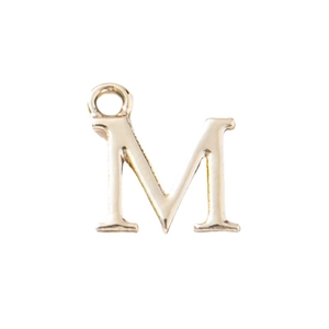 Polished golden letter M pendant charm for DIY jewelry bracelets and necklaces