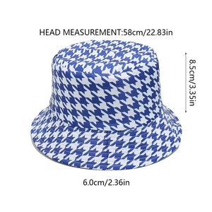 Specifiche dettagliate sulle dimensioni del cappello pescatore blu a pied-de-poule