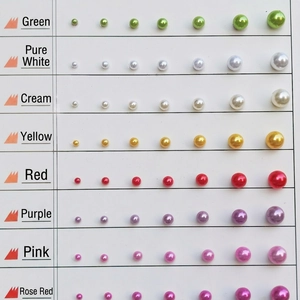 Multi-colored ABS faux pearls in 8 colors and 7 sizes for DIY crafts and accessories