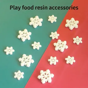 Glitter White Snowflake Resin Charms Flatback DIY Accessories For Christmas Decor Phone Case Hair Clips Crafting