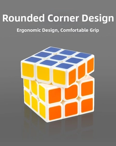 Detail of 5.7cm magic cube featuring ergonomic rounded corners and smooth internal structure
