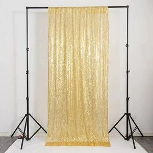 Sequin Backdrop Curtain Shimmer Glitter Polyester Fabric For Photography Wedding Party Event Decoration Solid Color Rectangular