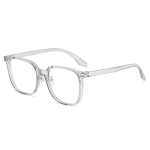 Occhiali anti-luce blu in TR90 con montatura quadrata trasparente e design oversize