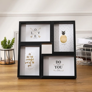 Collage Photo Frame MDF Wood Multi Aperture Tabletop Wall Hanging Modern Minimalist Home Decor