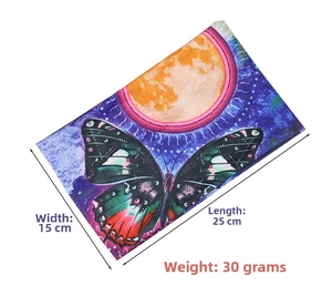 Elastic wide yoga headband with butterfly print measuring 25cm by 15cm and weighing 30g