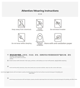 Care guide for jewelry showing cleaning and maintenance tips for zircon earrings
