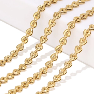 Stainless Steel Heart Link Chain DIY Jewelry Making Findings Necklace Accessories Double Layer Hearts Ins Style Gold Steel Color