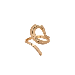 5-piece set of minimalist gold irregular geometric layered open rings for women
