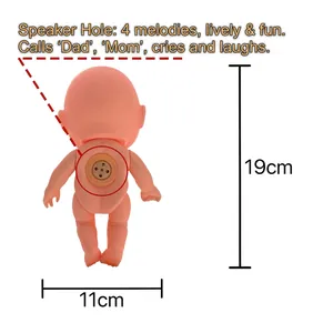 19cm interactive sleeping baby doll with built-in speaker for music and voice effects