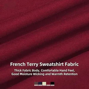 Short de sport taille haute bordeaux en coton French Terry doux pour femmes