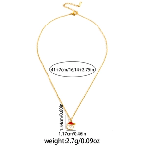 Detail of Christmas Santa pendant showing dimensions and adjustable necklace length