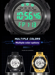 Close-up of the luminous digital display and functional interface on a sports watch
