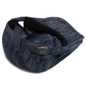 Casquette plate vintage en jean bleu avec boucle métallique réglable pour homme et femme