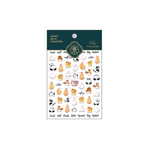 Cartoon animal nail art stickers featuring panda and rabbit on Pro TENSOR packaging