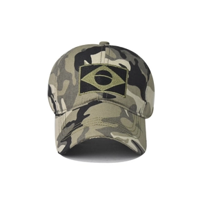 Men's camouflage baseball cap with Brazil flag embroidery for outdoor hiking