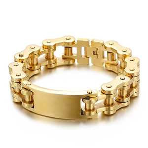 Men Chain Bracelet 316L Stainless Steel Bicycle Motorcycle Link Industrial Hip Hop Style Heavy Polished Biker Jewelry