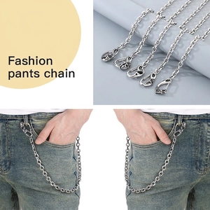 Punk Stainless Steel Pants Chain Metal Wallet Chain Skull Dragon Head Hip Hop Streetwear Jeans Decoration For Men Women
