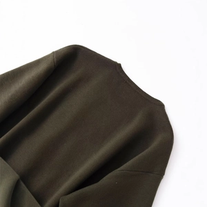 Cardigan en maille vert foncé chic avec ceinture, manteau en maille épaisse de haute qualité