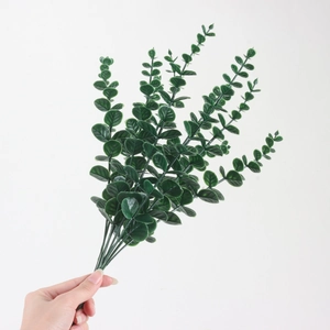 Artificial eucalyptus spray with realistic green leaves for home and wedding decor