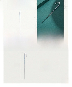 Detail of 925 sterling silver ear cuff with blue enamel, 73.3mm long and 1.51g weight