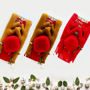 Three pairs of Christmas reindeer antler headbands with bells and red noses for pets