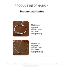 Detail view of zircon round initial pendant jewelry set with dimensions and weight specs