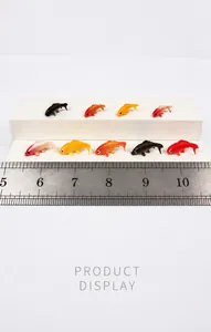 Detailed set of 9 mini PVC koi fish models for DIY dollhouse and aquarium landscaping