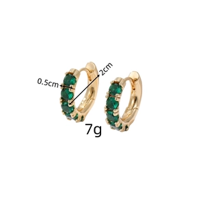 Detailed view of 18K gold plated hoop earrings with dimensions 2cm x 0.5cm and 7g weight