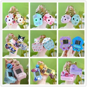 Mini Game Console Keychain Cartoon Plastic Handheld Whack-A-Mole Toy Stress Relief Bag Charm For Kids Gift