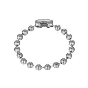 Hip hop titanium steel beaded bracelet in silver finish with metal ball chain design