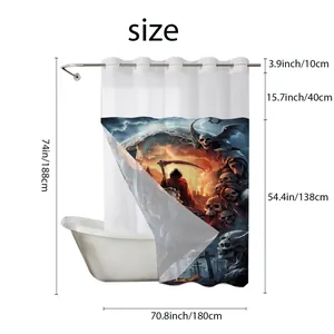 Guida alle taglie dettagliata per tenda doccia gotica con misure di 180 per 188 cm