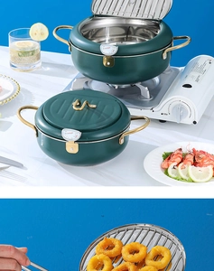 Friteuse japonaise tempura avec thermomètre intégré et égouttoir pour cuisine précise