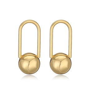 Minimalist hollow water-drop earrings in 18k gold plated copper with symmetrical reflection