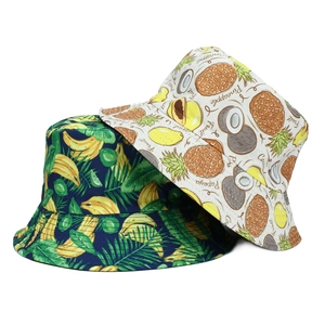 Damen Herren Wendehut Fruchtdruck Anglerhut Baumwolle Polyester Sonnenschutz Strand Sommer Lässig Tropisch Outdoor Fischerhut