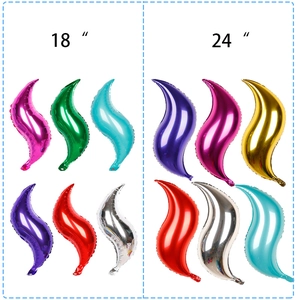 Detailed comparison of S-shaped aluminum foil balloons in 18 and 24 inch vibrant sizes