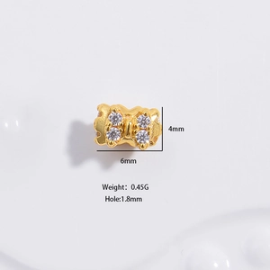 Exquisite gold S925 silver butterfly spacer bead for DIY jewelry charm bracelets