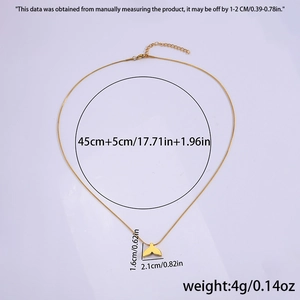Detailed size measurement chart of the golden fishtail pendant titanium necklace