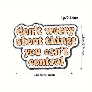 Enamel cloud brooch with 'don't worry' quote, size 1.1x0.74 inch, 4g lightweight metal pin
