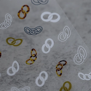 Ultrathin interlocking chain nail art stickers in white, green, and leopard print