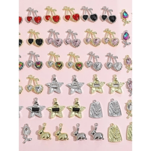 Y2K style DIY jewelry charms including cherry, star, and rabbit shapes for necklaces