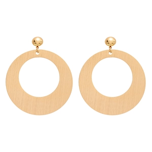 Exaggerated large gold geometric hoop earrings with a brushed metal texture for women