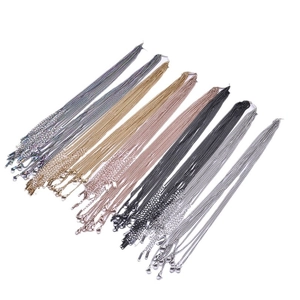 2.2mm flat chain necklaces in gold, silver, rose gold and black stainless steel