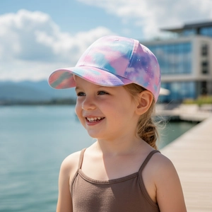 Kids colorful tie-dye baseball cap for outdoor sun protection and stylish sports wear