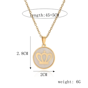 Tableau des tailles pour collier couronne dorée indiquant 45+5cm de chaîne et le poids