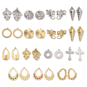 Detailed assortment of gold and silver mirror polished animal and geometric charms