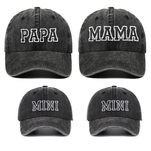 Washed Cotton Baseball Caps Embroidered Letter For Family Matching Parent Child Men Women Kids Vintage Adjustable Sun Hat