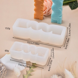 S-shaped wavy silicone mold for candle making in large and small sizes with dimensions