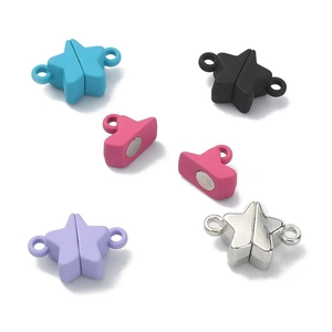 Star-shaped magnetic clasps in various colors for DIY jewelry and bracelet making